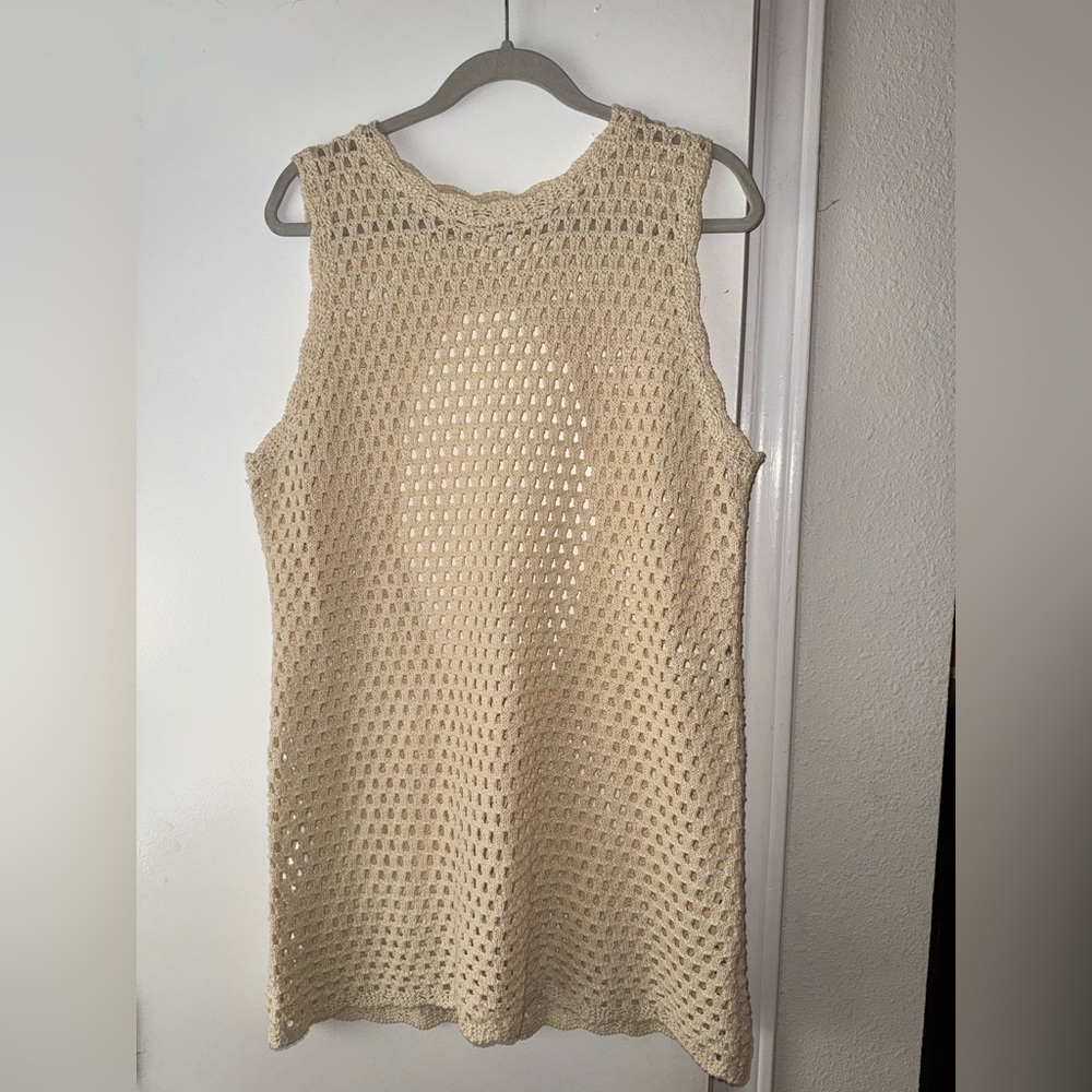 Cream Crochet Swim Cover-up